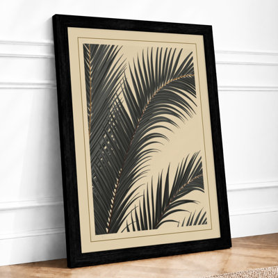 Intersecting Palm Fronds Botanical - Framed Print