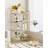 Bookcase Bookshelf, Tempered Glass Bookshelves, Slim Shelving Unit for Bedroom, Bathroom, Home Office, Steel Frame, 4 Tier Gold-1704971480-1700389098