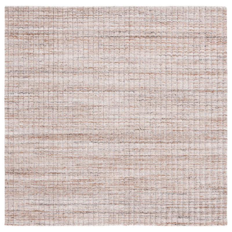 Msr7301 Mirage Martha Stewart 700 Hand Loomed Pet/Cotton Solid Color Rug in Beige, Square 6'