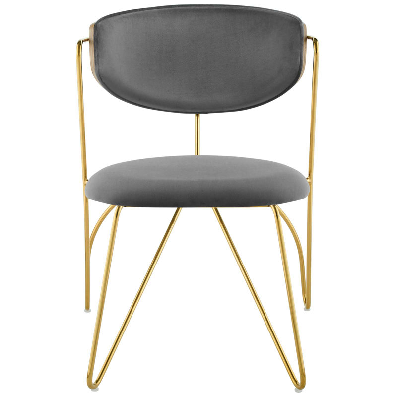 Prevail Frame Dining and Accent Performance Velvet Chair by Modway, Gold, Gold