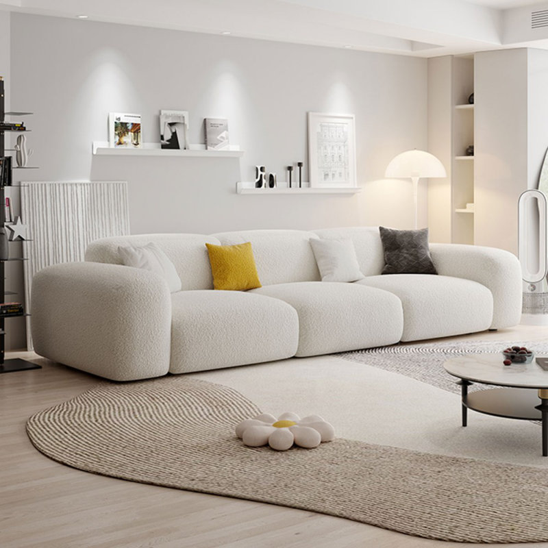 Coussin modulaire 118,11 po blanc 100% polyester