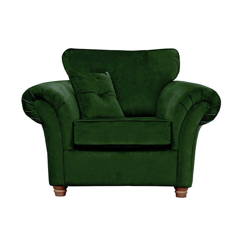 Lila Velvet Accent Chair, Emerald Green