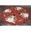 Nappe de Noël ronde de 86 cm (34 pouces) avec bonhommes de neige et volutes.-294812983