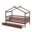 Twin wooden house bed with drawers-2029576462