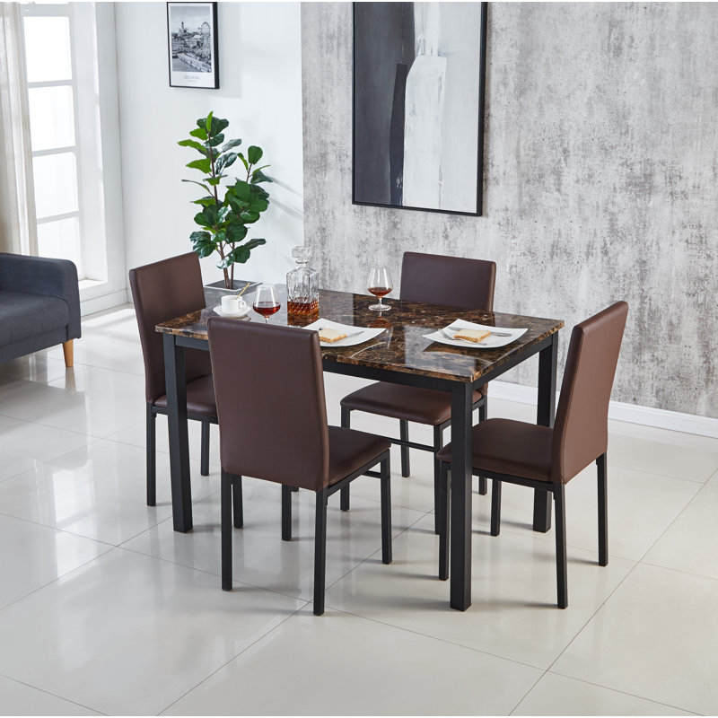Calmer 4 - Person Dining Set, Brown
