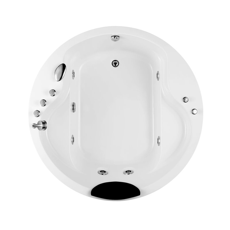 Japanese 59.06'' x 59.06'' Freestanding Whirlpool Plastic / Acrylic Bathtub with Faucet