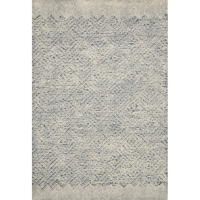 Tapis d'intérieur en laine à motif géométrique, Rectangle 5 pi x 7 pi 6 po