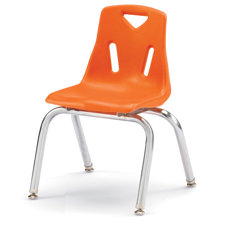 Chaise empilable Berries®, Plaqué chrome, Orange, 14 po