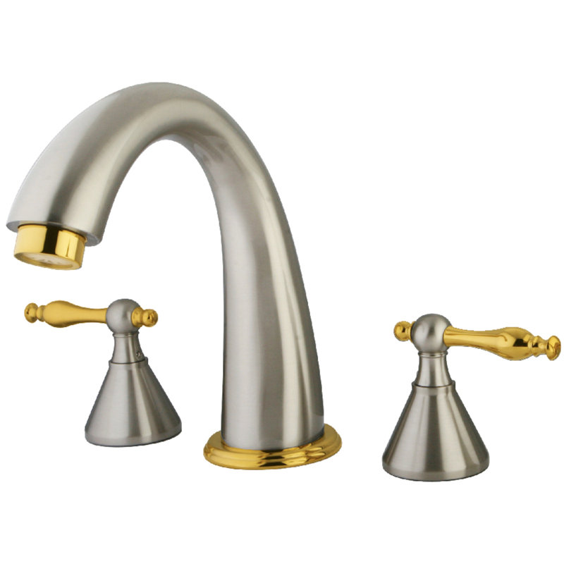 Kingston Brass Naples Two-Handle 3-Hole Deck Mount Roman Tub Faucet, Polished Chrome