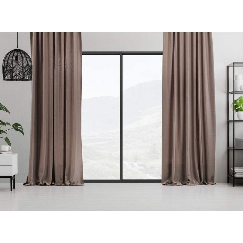 Room Darkening Single Curtain Panel, Cappuccino, 260cm Width x 375cm Drop