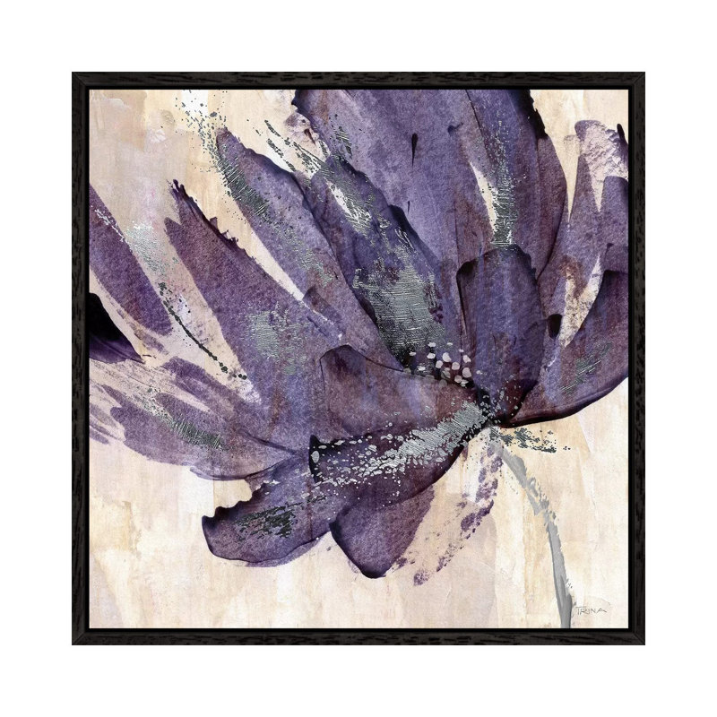 Purple Jewel 1 Piece Painting on Canvas, 45.72 cm H x 45.72 cm W, Black Framed Canvas