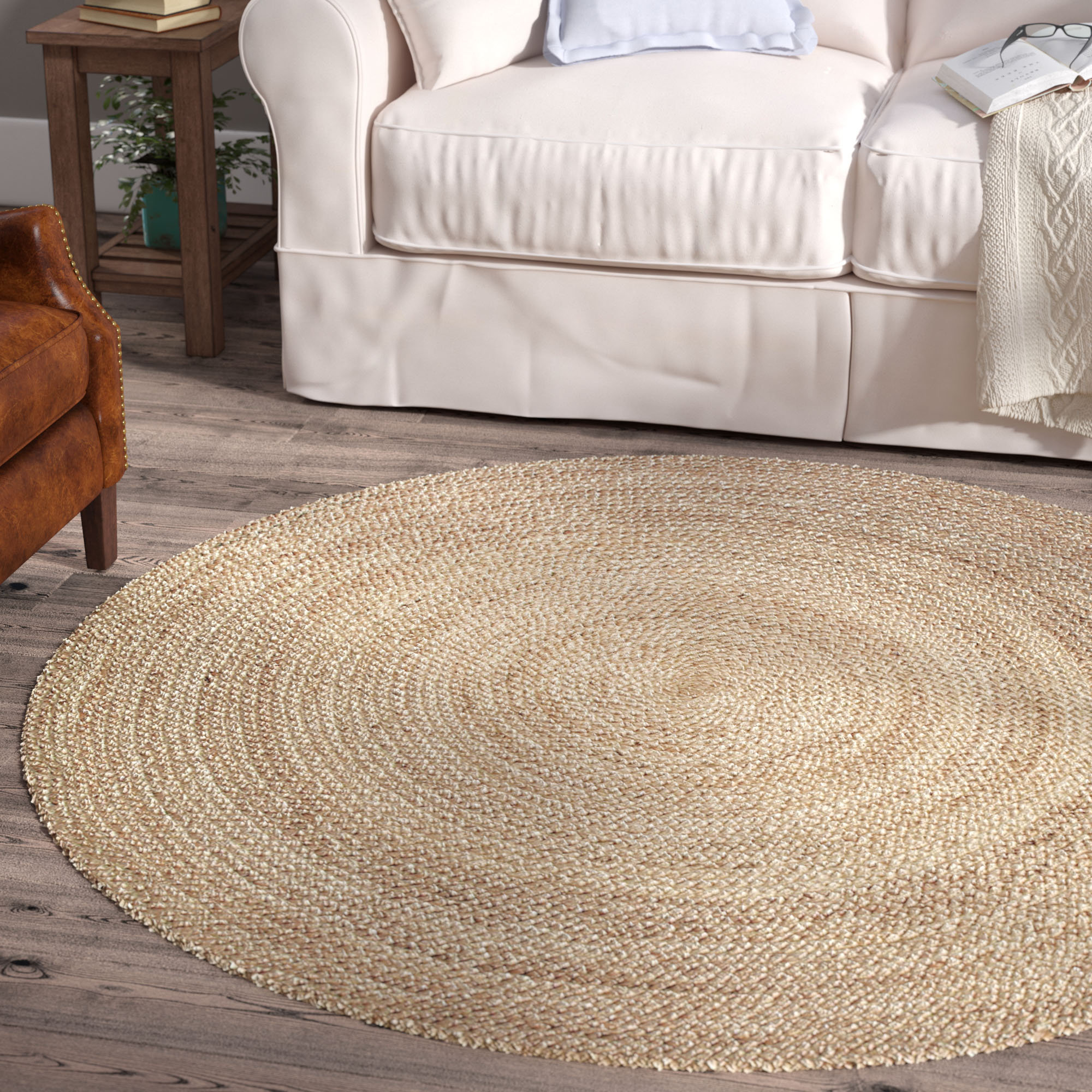 Arlean Gray Striped Modern Farmhouse Handmade Hand Braided Jute/Sisal Indoor Area Rug