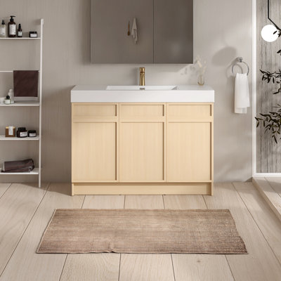 Meuble-lavabo autoportant 47,3 po avec plateau en résine