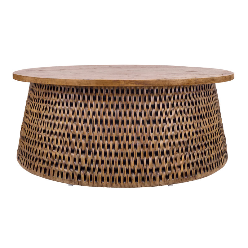 Apputhurai Solid Wood Top Single Coffee Table, Brown