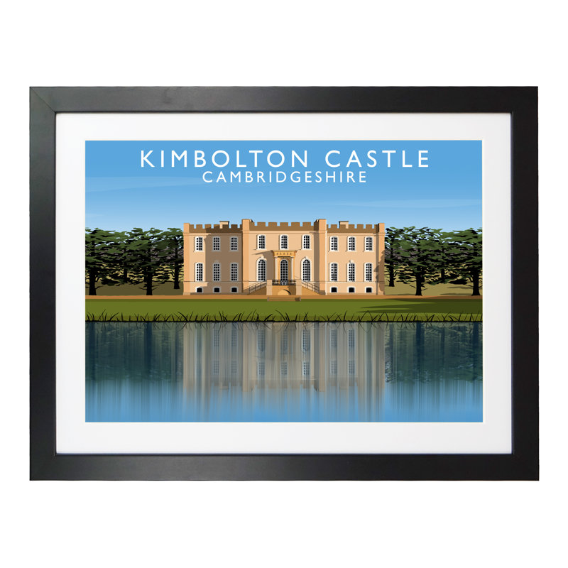 Kimbolton Castle by Richard O'Neil - Print, Black Wood Frame, 44 cm H x 54 cm W x 2.2 cm D