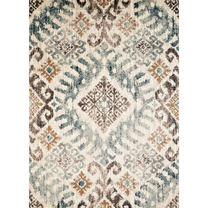 Tapis beige à motif géométrique Farwa, Rectangle 1 pi 10 po x 3 pi