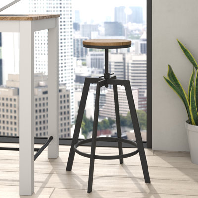 Mcclinton Swivel Adjustable Height Counter Stool with Metal Frame