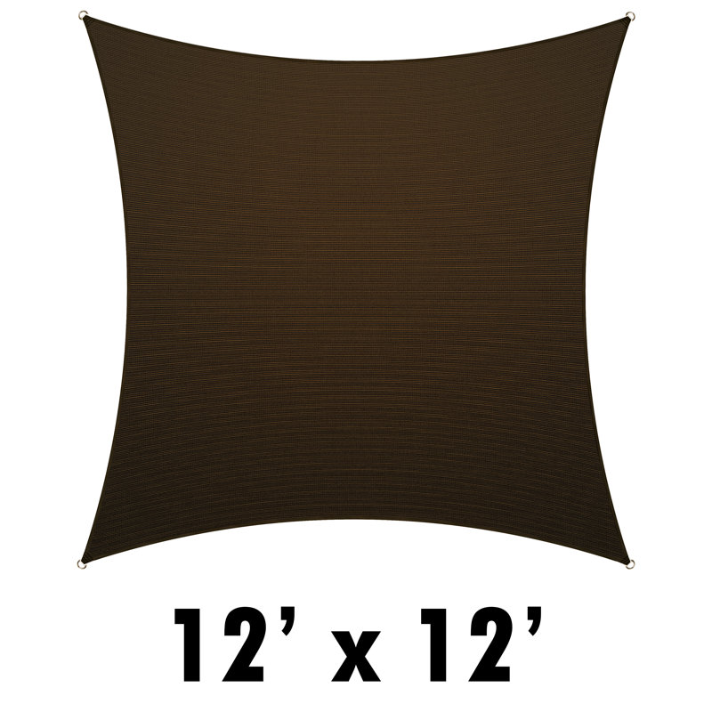 Toile d'ombrage carrée ColorTree - personnalisable, durable et résistante aux rayons UV, 12 pi x 12 pi, Brun