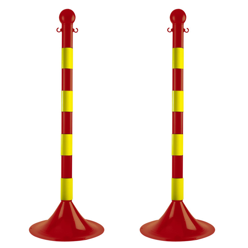 Poteau de poteaux à rayures, Rouge/jaune