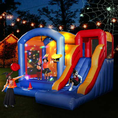Château gonflable commercial RELUNCH de 4,5 m en PVC avec glissade et lumières pour l'Halloween