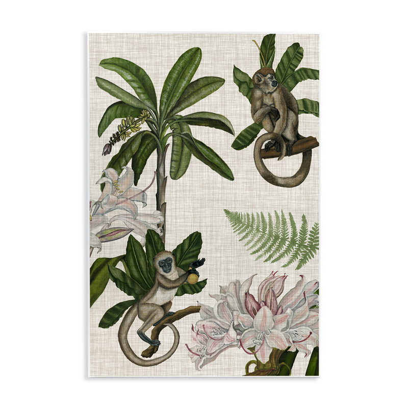 Tropical Monkey Studies Wall Plaque Art by Vision Studio, 19" H x 13" W