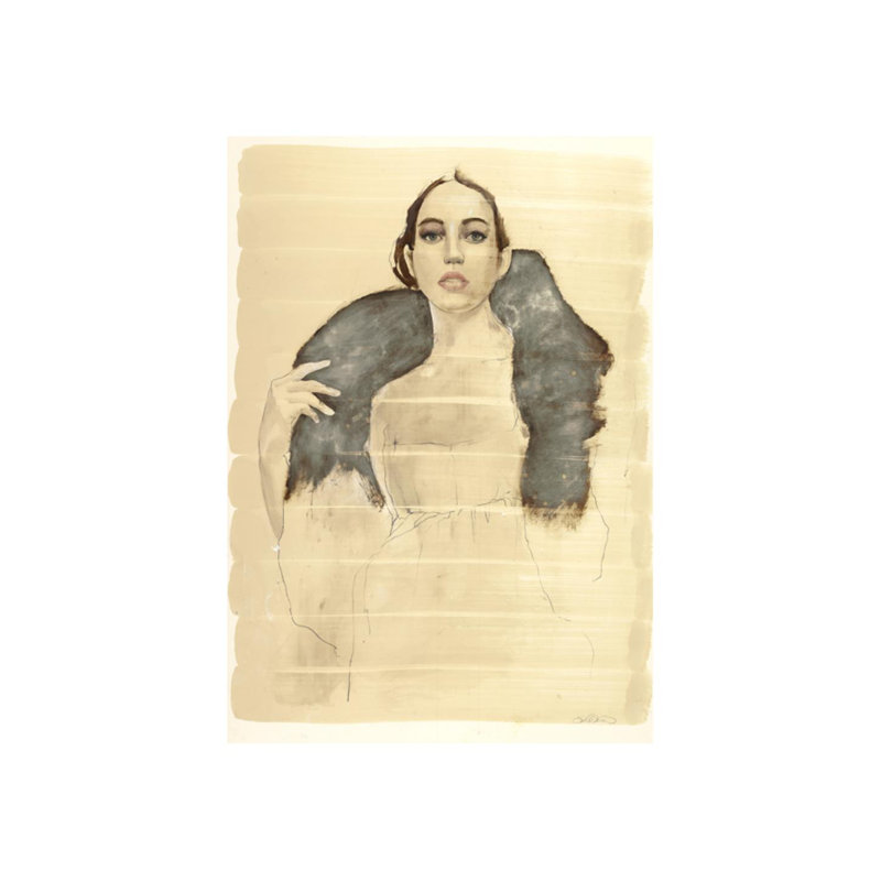«Study - Winter Bloom» par Sarah Atkinson - peinture sur toile tendue, Extérieur, H 43 po x l 30 po x P 1,5 po