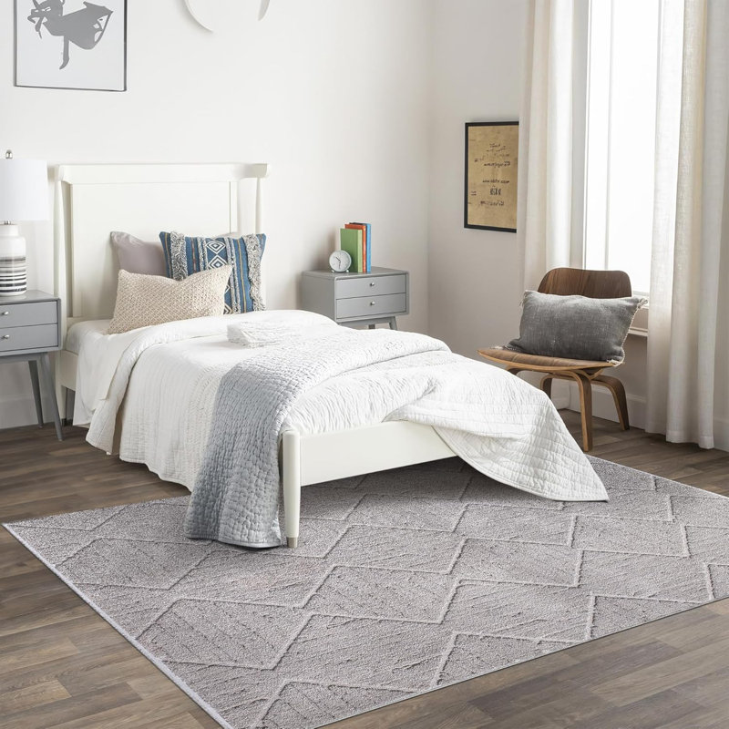 Beautiful Fluffy Area Rugs Soft Living Room Carpets Low Pile Bedroom Rug Non Slip Floor Mat - JL002, Rectangle 120 x 180 cm