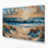 «Coastal Sunny Beach», art mural sur toile brune