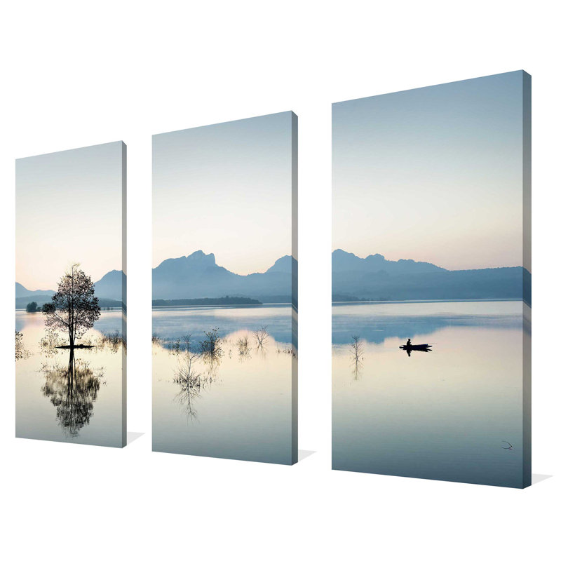 Gone Fishin - ensemble de 3 reproductions de photos sur toiles tendues, H 24 po x l 36 po x P 0,75 po