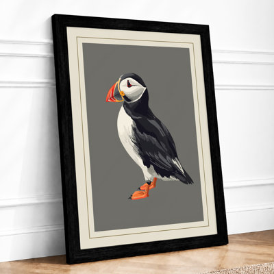 Puffin Profile Botanical - Framed Print
