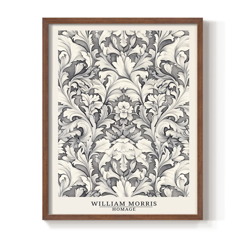 WM MORRIS Series DCCXLVII Framed Print - Solid Wood, Walnut, 15" H x 12" W