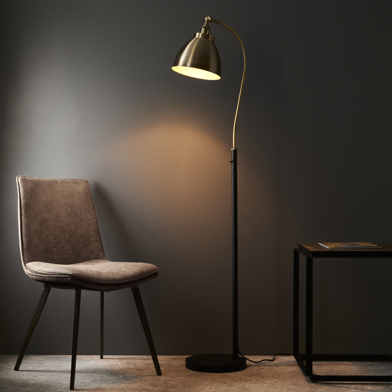 Ziemer 160cm Matte Arched Floor Lamp, Antique Brass, Antique Brass