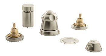 Talia Widespread Vertical Bidet Faucet, Less Handles, Brushed Nickel