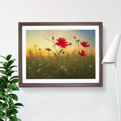 Dramatic Wildflowers Floral - Framed Print