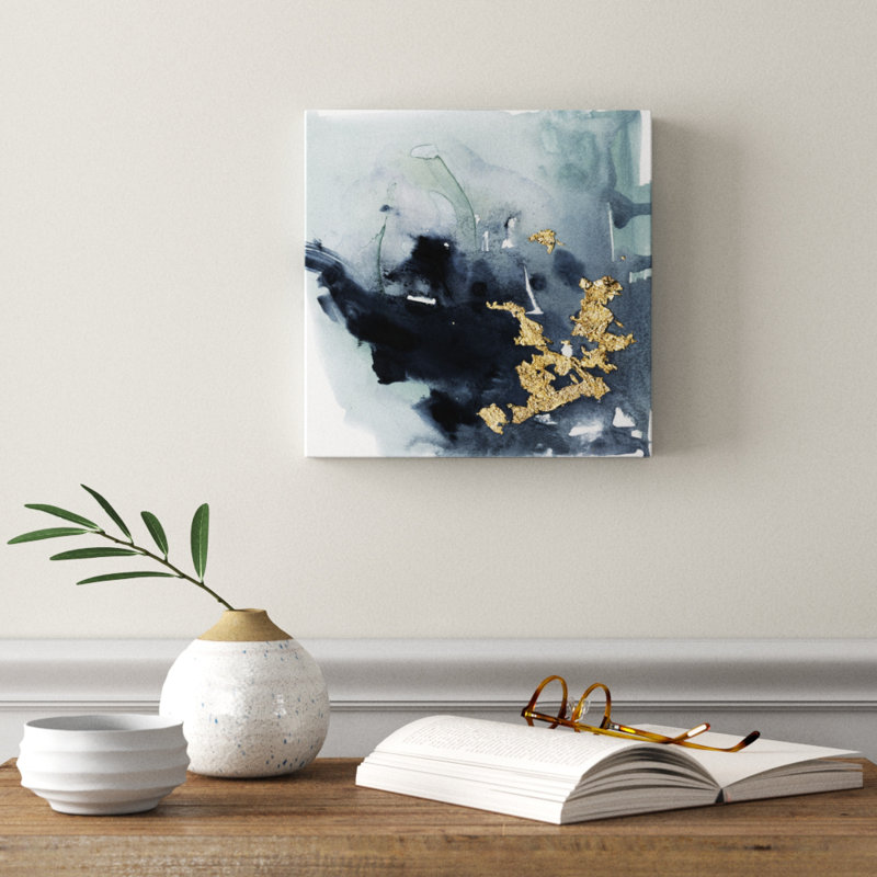 Cerulean & Gold I 1 Piece Wall Art, 30cm H x 30cm W, Wrapped Canvas