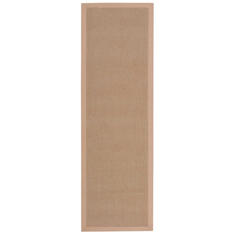 Tapis brun clair en laine touffeté à la machine Merrian, Tapis de couloir 2 pi 6 po x 8 pi