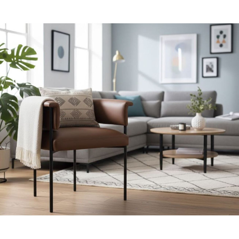 Chaise en cuir Isabella Performance, Brun
