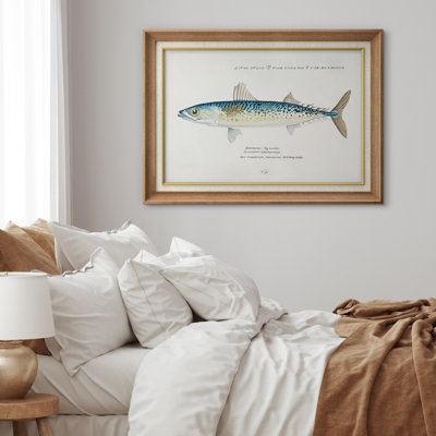 Œuvre de poisson rétro, images de cuisine, impression encadrée sur toile giclée.