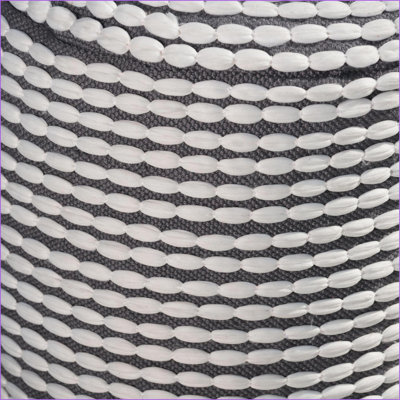 Snow White Cylindrical Pouf – Two-Toned, Water Resistant, Fully Assembled for Indoor Use | Snow White | Water Resistant Fabric