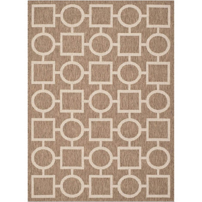 Tapis brun / brun clair à motif géométrique Arneshia