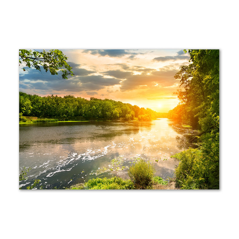 Twilight On The River - Wrapped Canvas Print