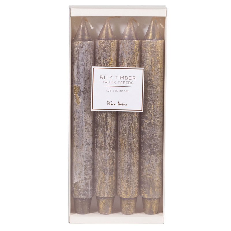 Ritz Unscented Taper Candle, Dark Grey
