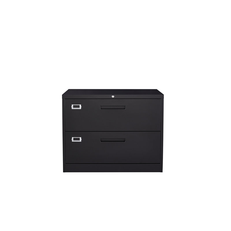 35.43'' Wide 2 -Drawer Steel File Cabinet, Black