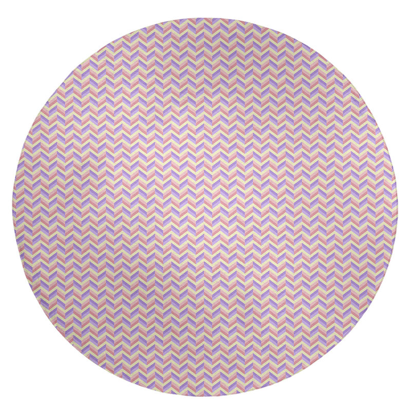 Chenille Chevron Indoor Rug, Round 5'