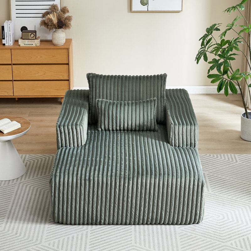 Méridienne moelleuse en velours côtelé, sans assemblage, confortable pour l'intérieur