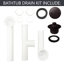 Ensemble de drain de baignoire 14 po en polypropylène blanc avec trop-plein à 2 trous-36928728