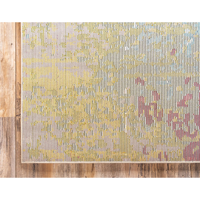 Tapis rouge / bleu Shirey, Rectangle 3 pi 3 po x 5 pi 3 po