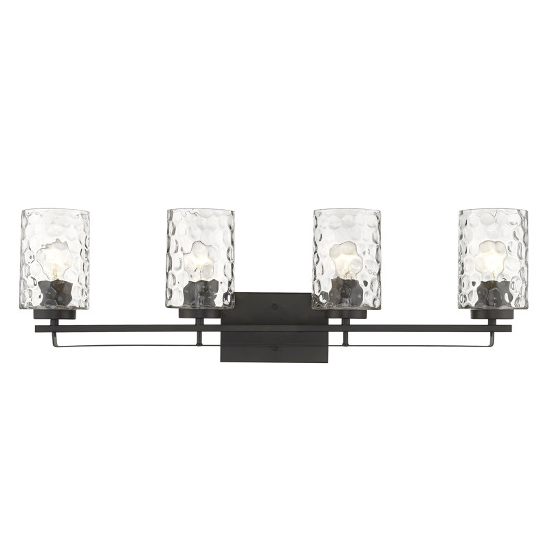 Éclairage pour salle de bain 4 lumières à intensité variable Livvy, Bronze frotté à l'huile