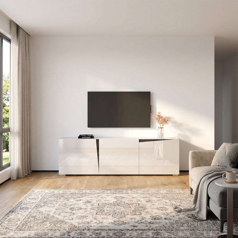 Bonneanne 76.8" Modern TV Stand with High Gloss Finish