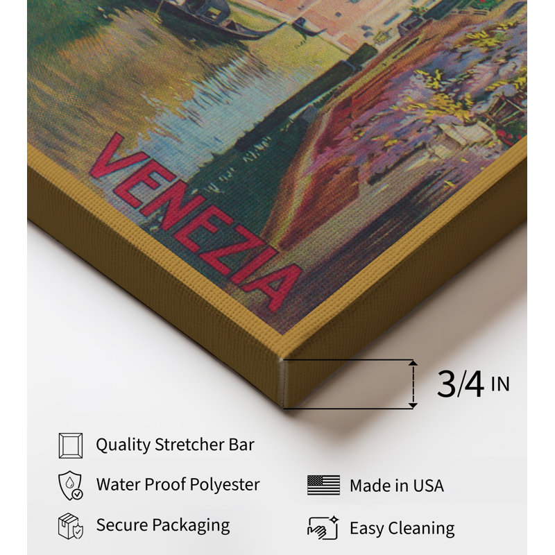 Canal de Venise No1, Sans cadre, Canevas, 12"H x 16"W